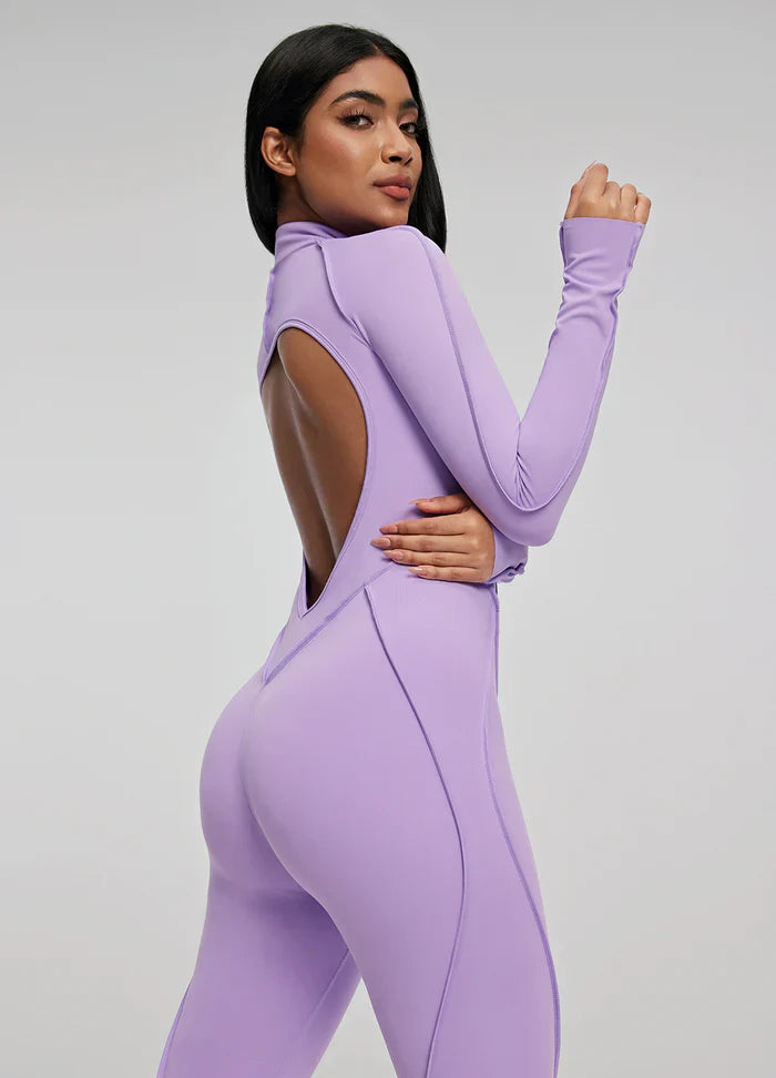 Open-Back Catsuit Pink