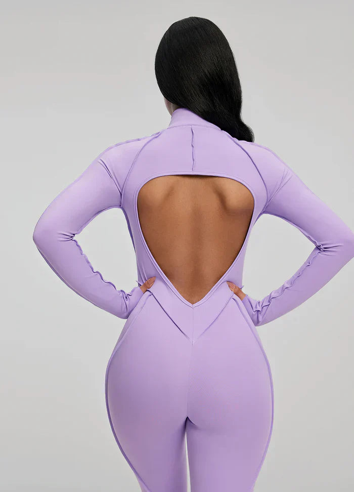 Open-Back Catsuit Pink