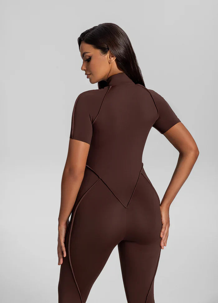 Short Sleeve Full-Length Catsit Brown