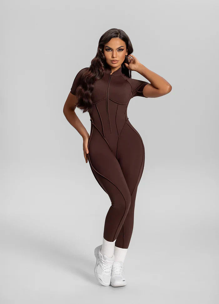 Short Sleeve Full-Length Catsit Brown
